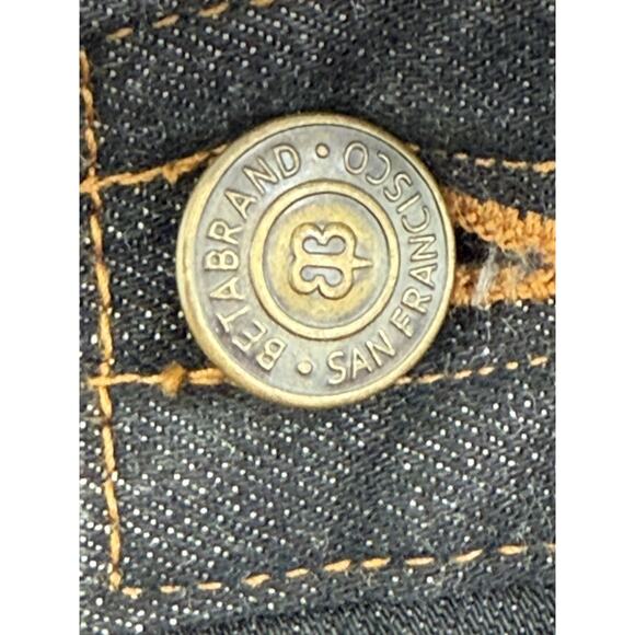 Betabrand Mens 38x30 Black Dark Wash Plaid Interior Trim Drawstring Denim Jeans - Picture 5 of 10